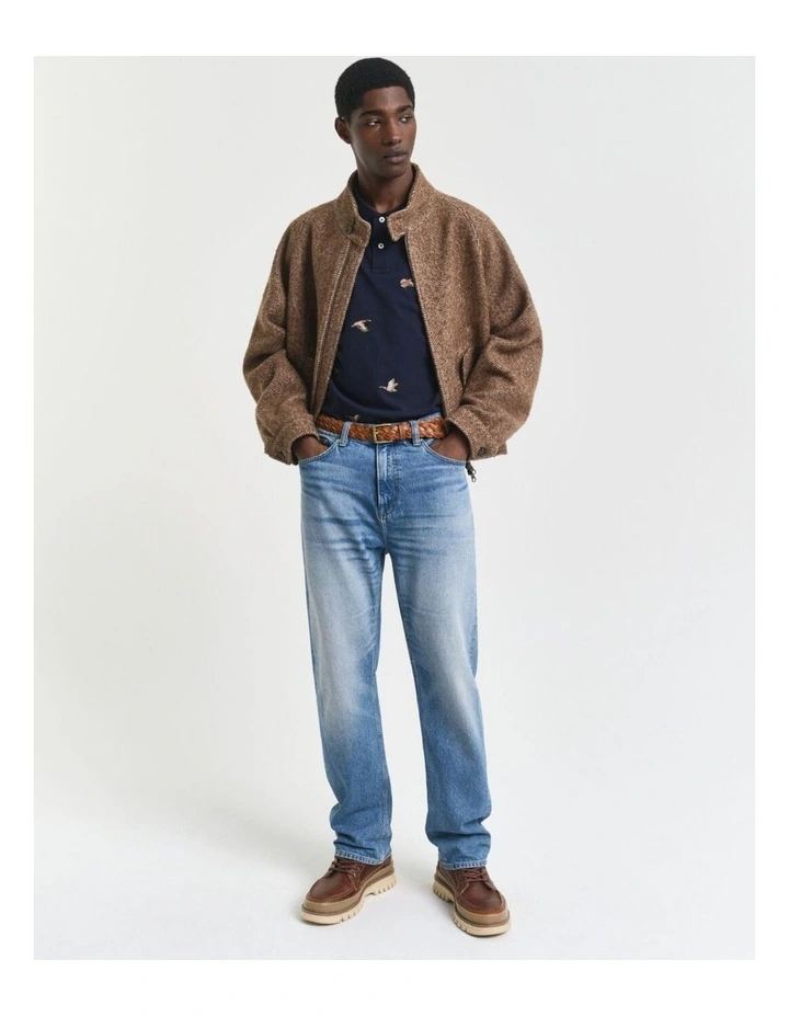 Embroidered Polo Shirt in Evening Blue image 3