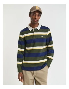 Striped Heavy Rugger in Country Green