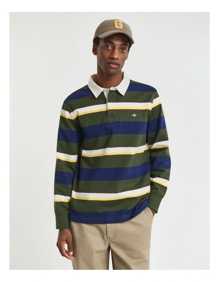 Striped Heavy Rugger in Country Green image 1
