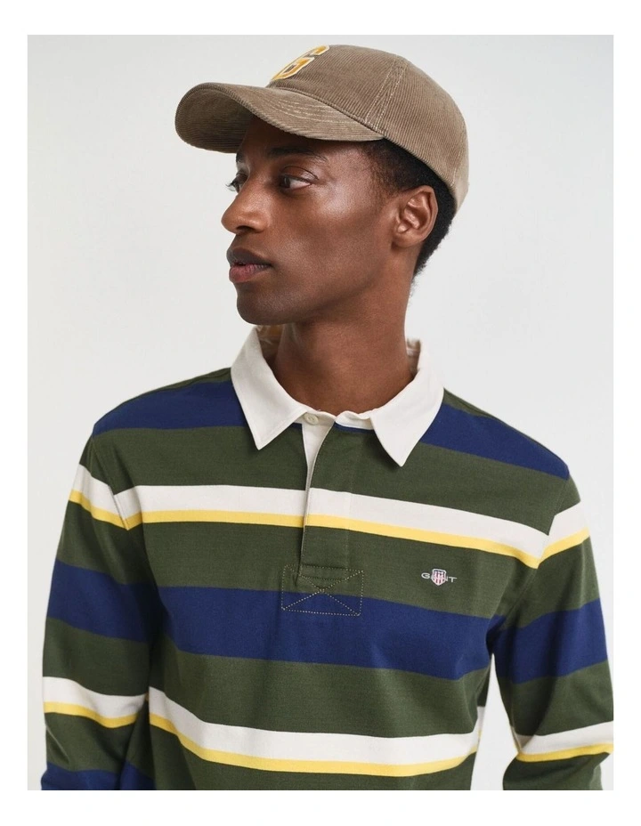 Striped Heavy Rugger in Country Green image 3