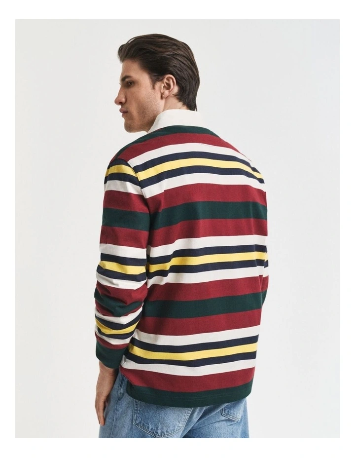 Striped Heavy Rugger T-shirt in Tartan Green image 2