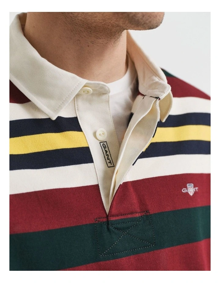 Striped Heavy Rugger T-shirt in Tartan Green image 4