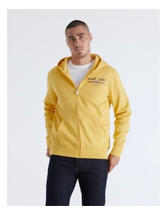 Graphic Full Zip Hoodie in Smooth Yellow