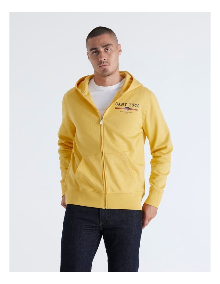 Graphic Full Zip Hoodie in Smooth Yellow image 1