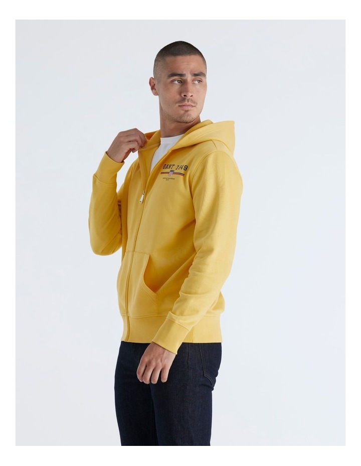 Graphic Full Zip Hoodie in Smooth Yellow image 3