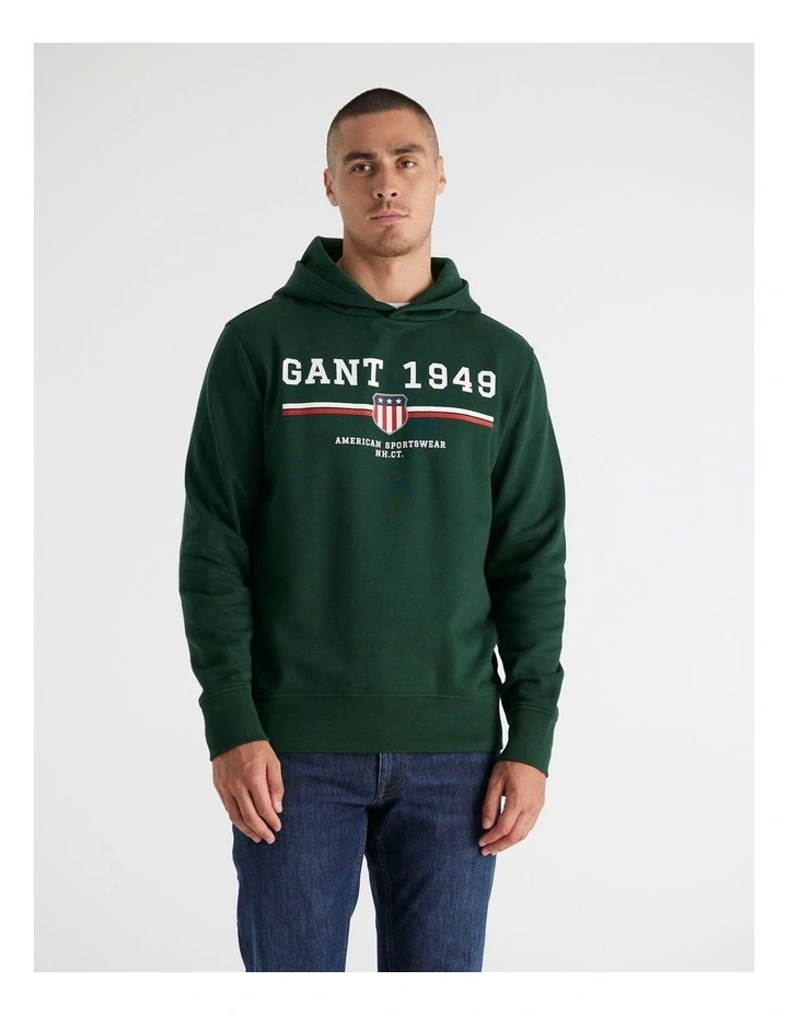 Graphic Hoodie in Tartan Green image 1