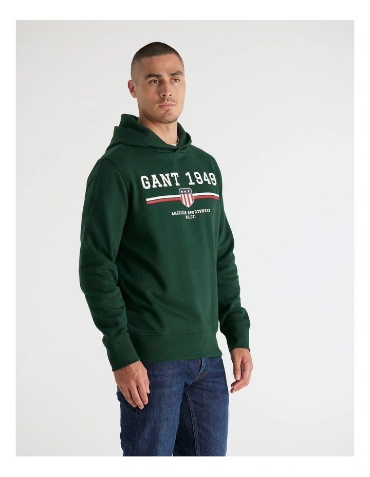 Graphic Hoodie in Tartan Green image 3