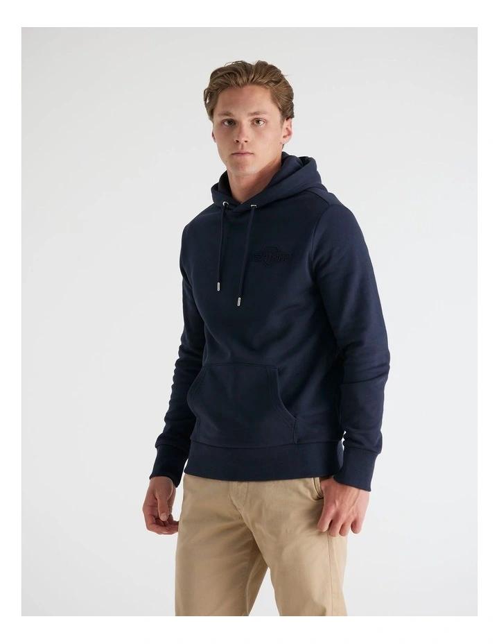 Tonal Shield Hoodie in Evening Blue image 5