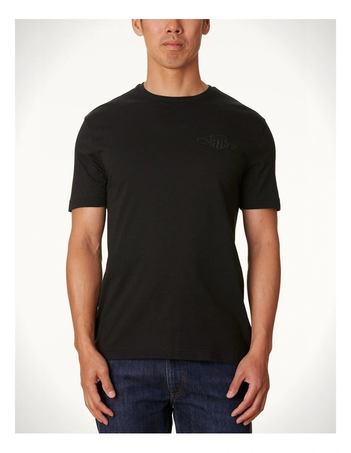 Tonal Shield T-shirt in Black image 1