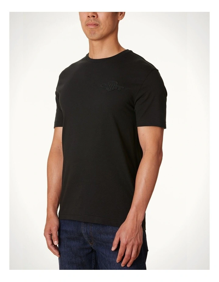 Tonal Shield T-shirt in Black image 3
