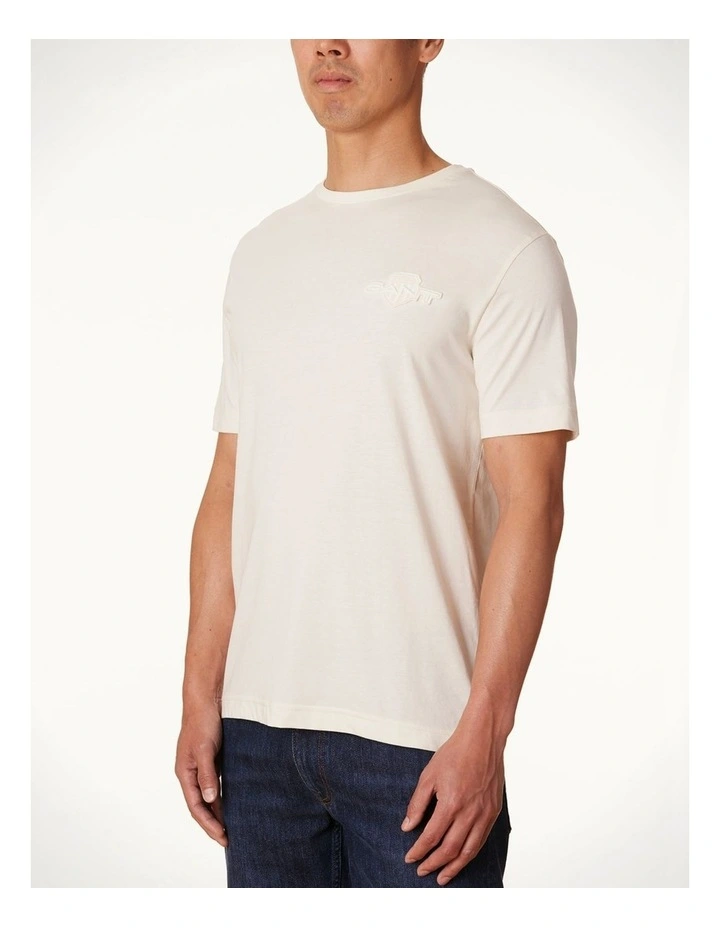 Tonal Shield T-shirt in Cream image 3