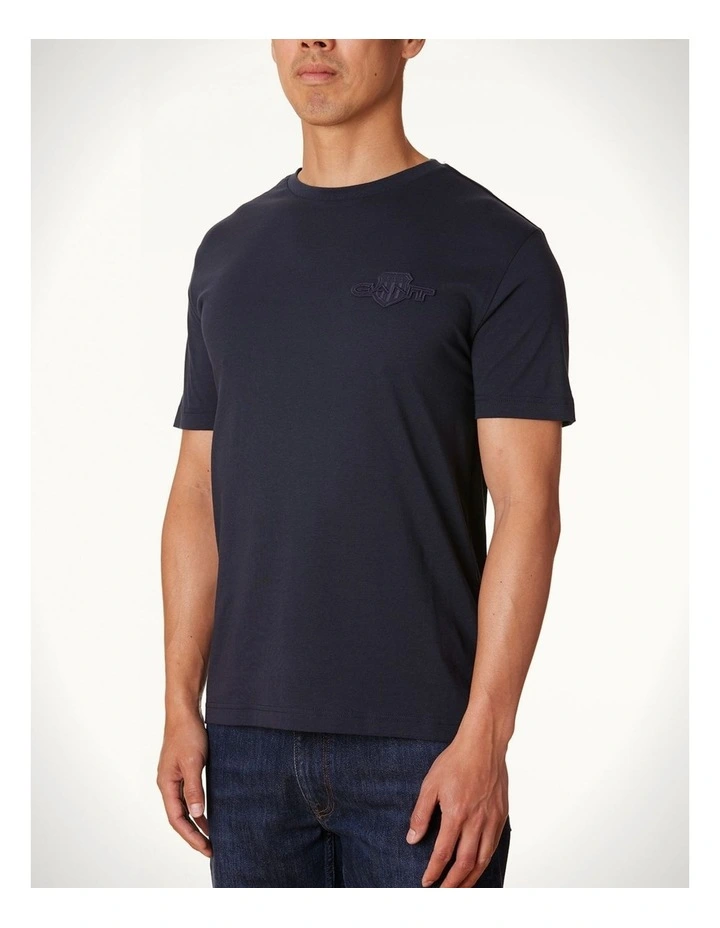 Tonal Shield T-shirt in Evening Blue image 3