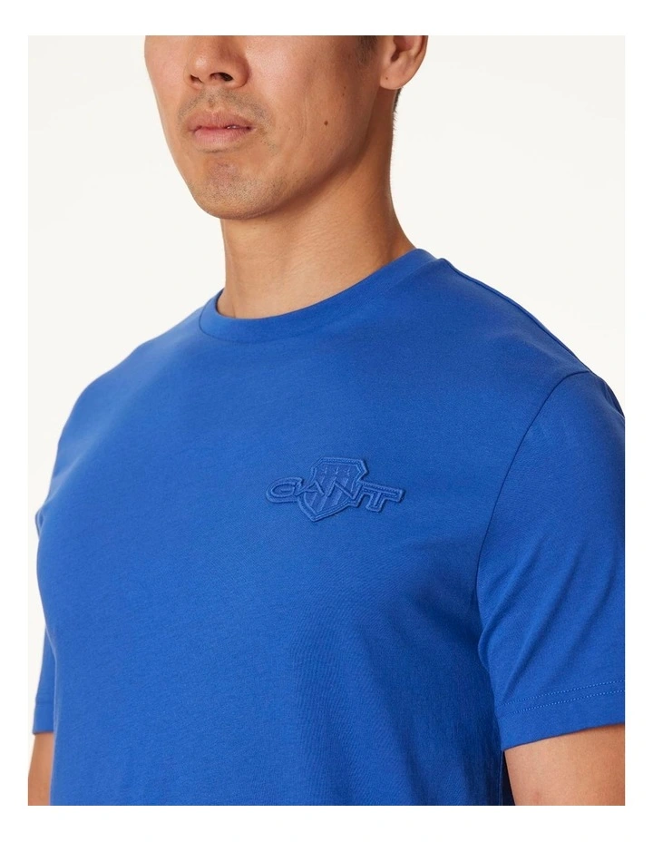 Tonal Shield T-shirt in College Blue image 4