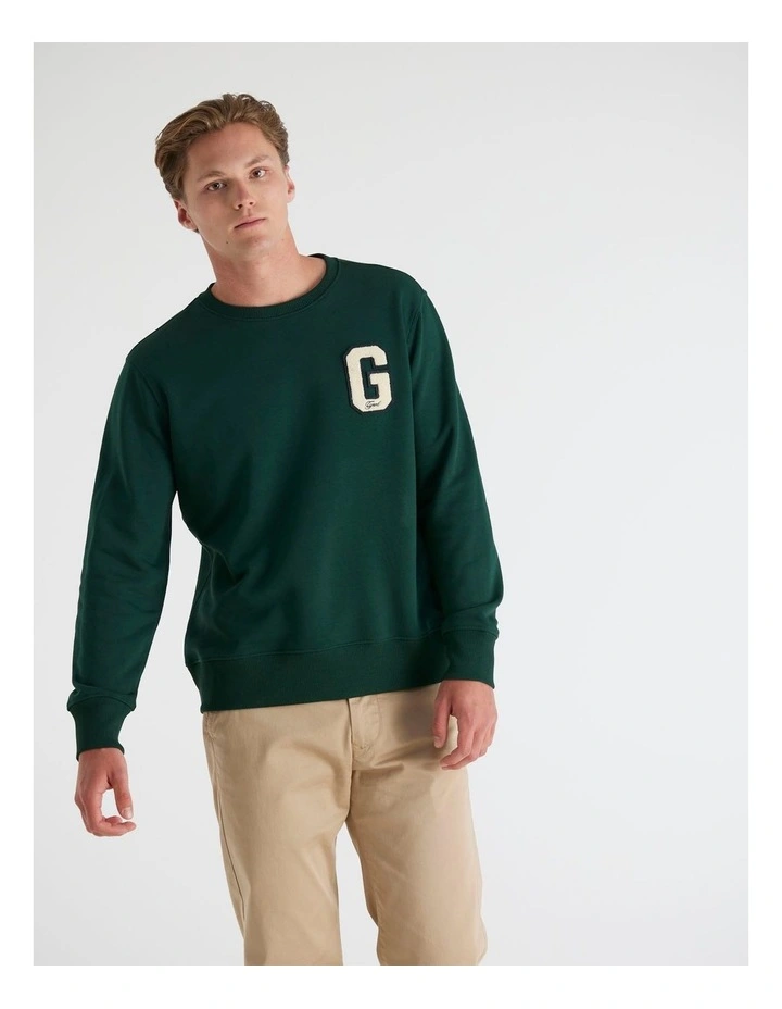 G Badge Sweatshirt in Tartan Green image 4