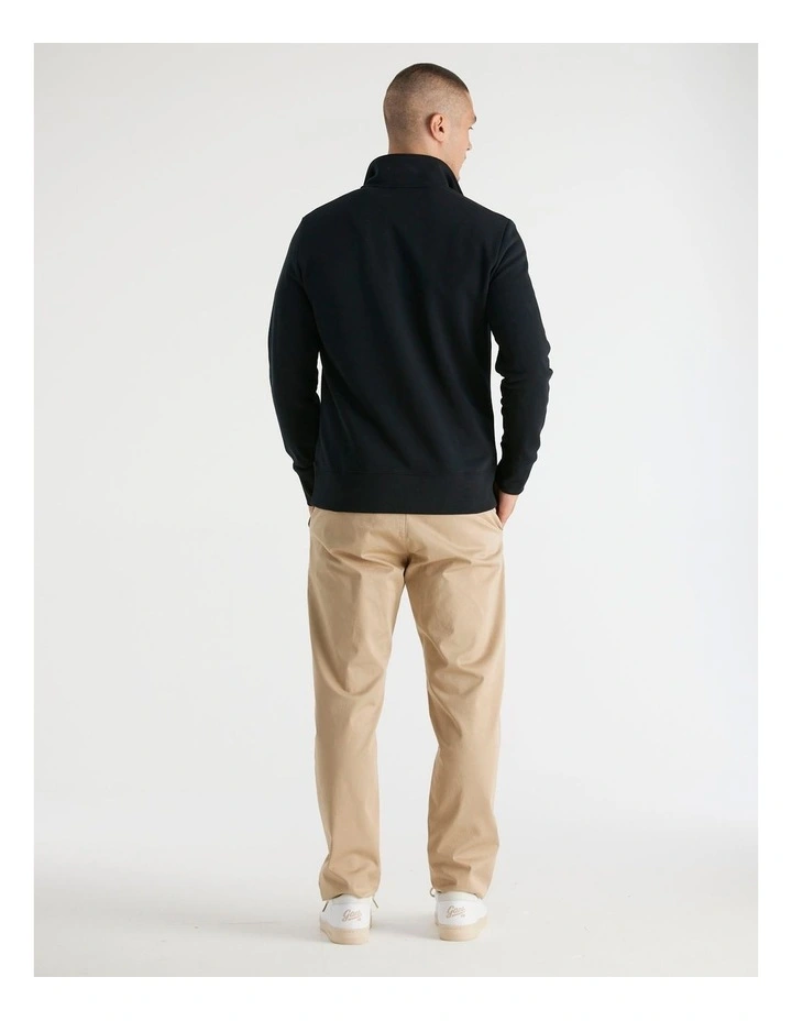 Half-Zip Printed Graphic Sweatshirt in Black image 2