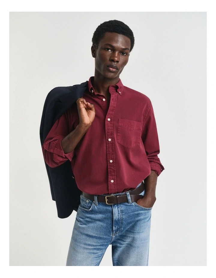 Regular Fit Twill Shirt in Plumped Red image 3
