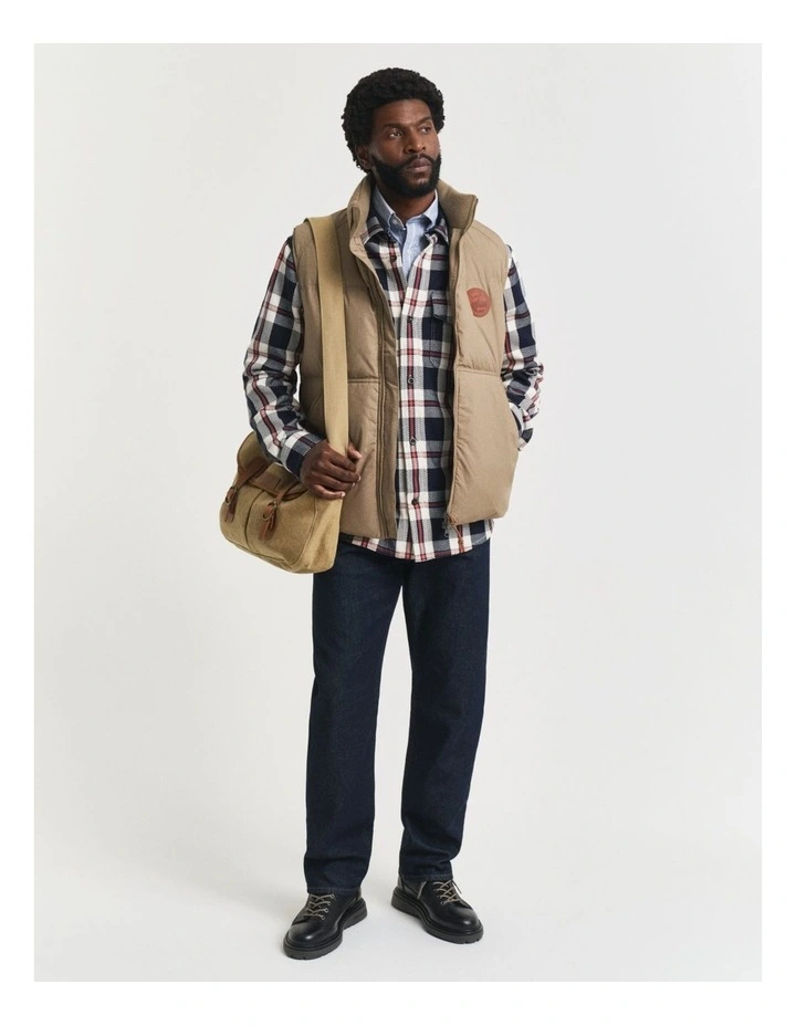 Checked Twill Overshirt in Evening Blue image 3