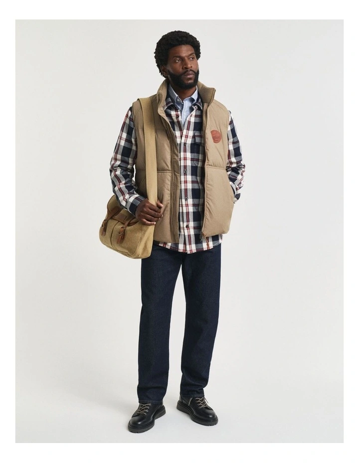 Checked Twill Overshirt in Evening Blue image 4