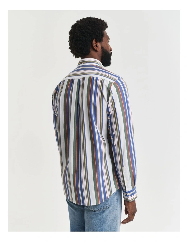 Regular Fit Multi Striped Classic Poplin Shirt in Multicolour image 2
