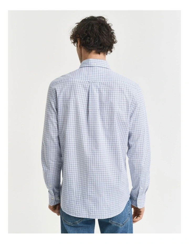 Regular Fit Micro Checked Classic Poplin Shirt in Clear Sky image 2