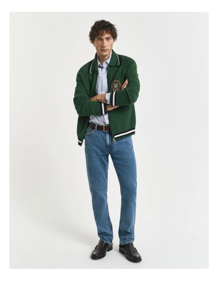 Regular Fit Micro Checked Classic Poplin Shirt in Clear Sky image 4