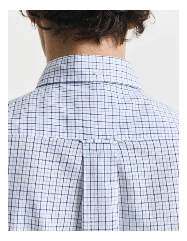 Regular Fit Micro Checked Classic Poplin Shirt in Clear Sky image 5