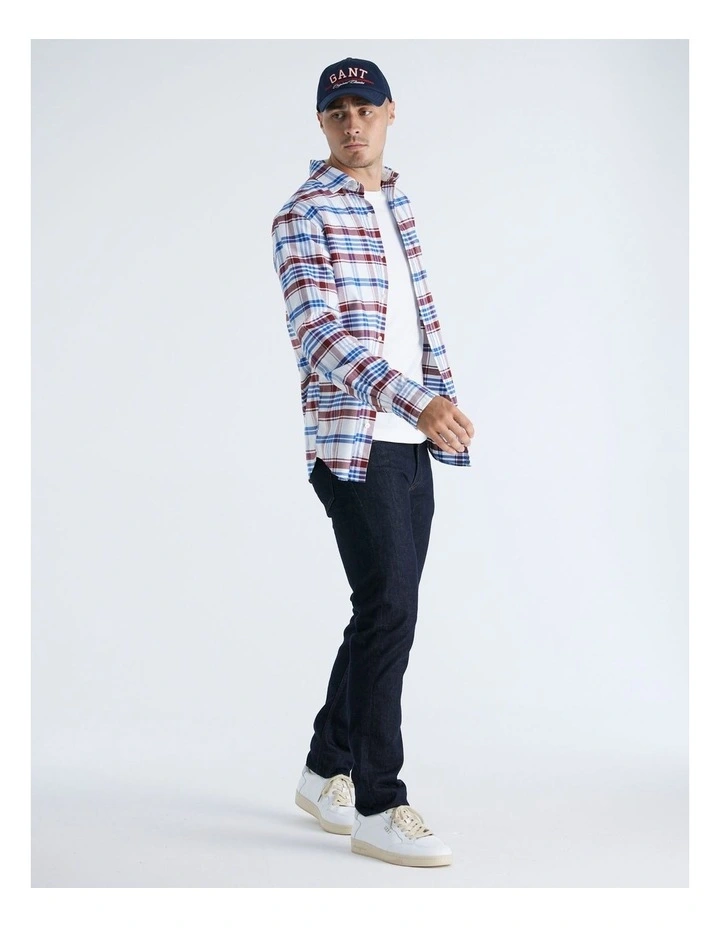 Regular Fit Classic Oxford Check Shirt in Plumped Red image 4
