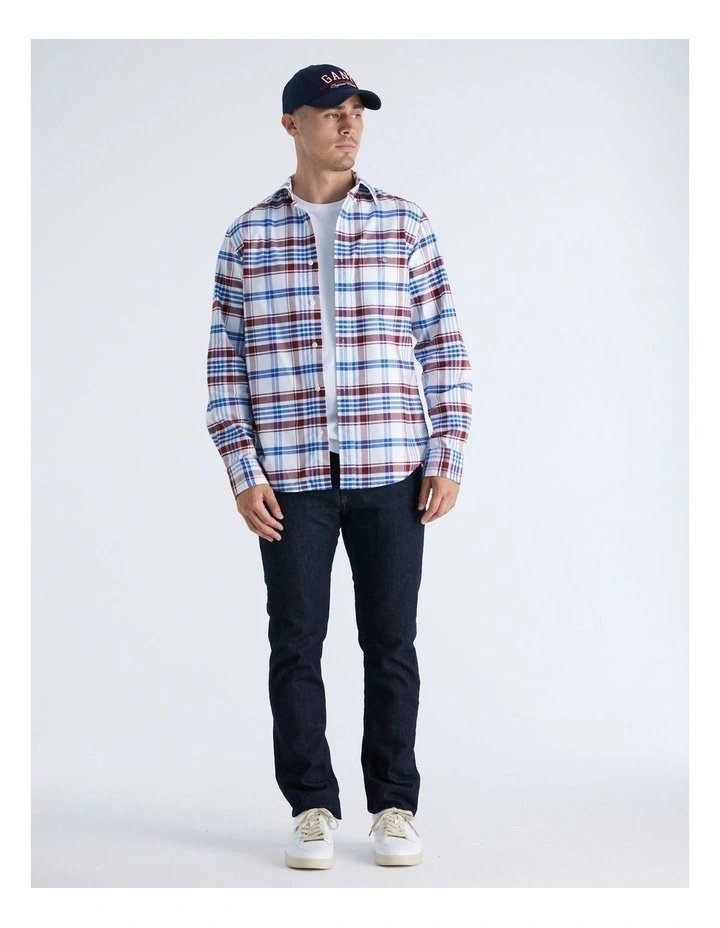 Regular Fit Classic Oxford Check Shirt in Plumped Red image 5