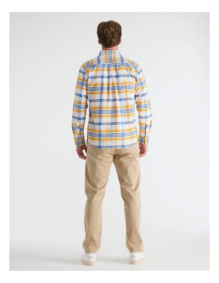 Regular Fit Classic Oxford Check Shirt in Yellow Lichen image 2
