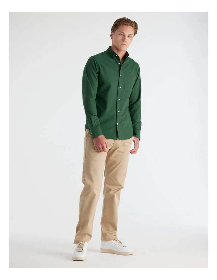 Regular Fit Beefy Oxford Shirt in Tartan Green image 1
