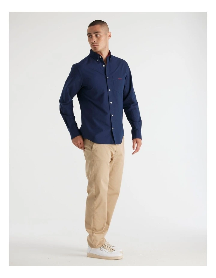 Regular Fit Beefy Oxford Shirt in Evening Blue image 1