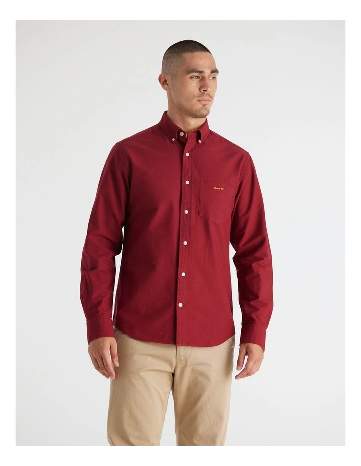 Regular Fit Beefy Oxford Shirt in Plumped Red image 1