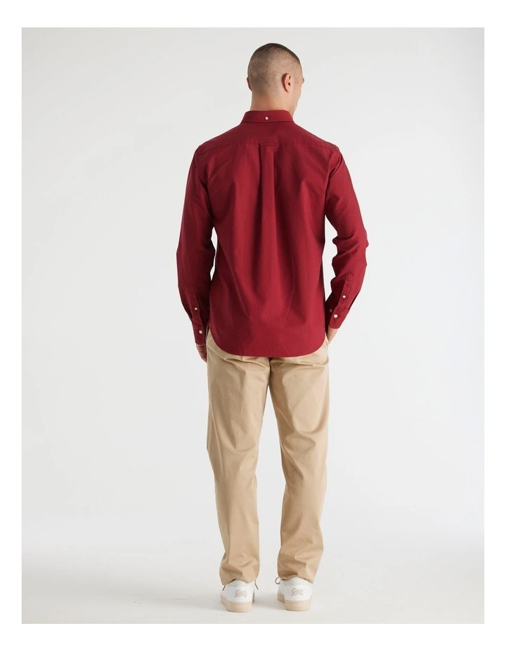 Regular Fit Beefy Oxford Shirt in Plumped Red image 2