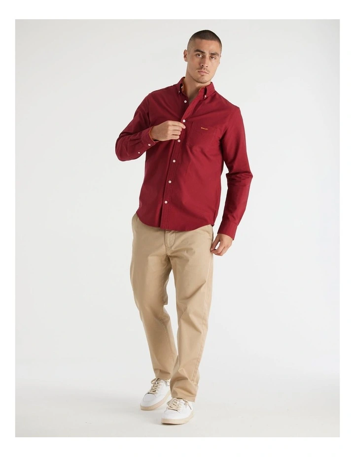 Regular Fit Beefy Oxford Shirt in Plumped Red image 6