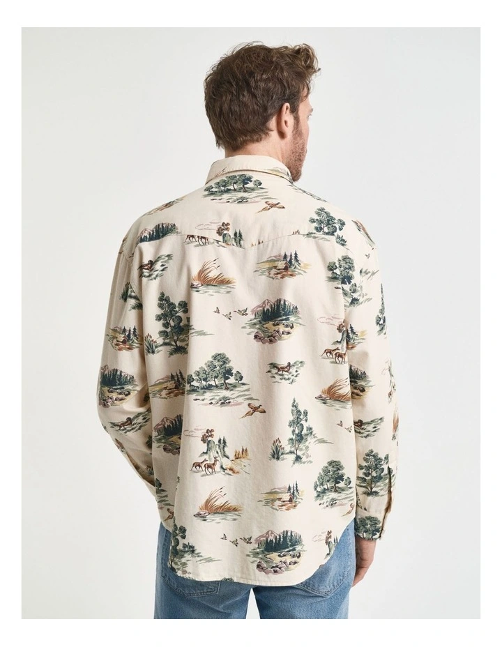 Relaxed Fit Printed Rodeo Shirt in Ivory White image 2