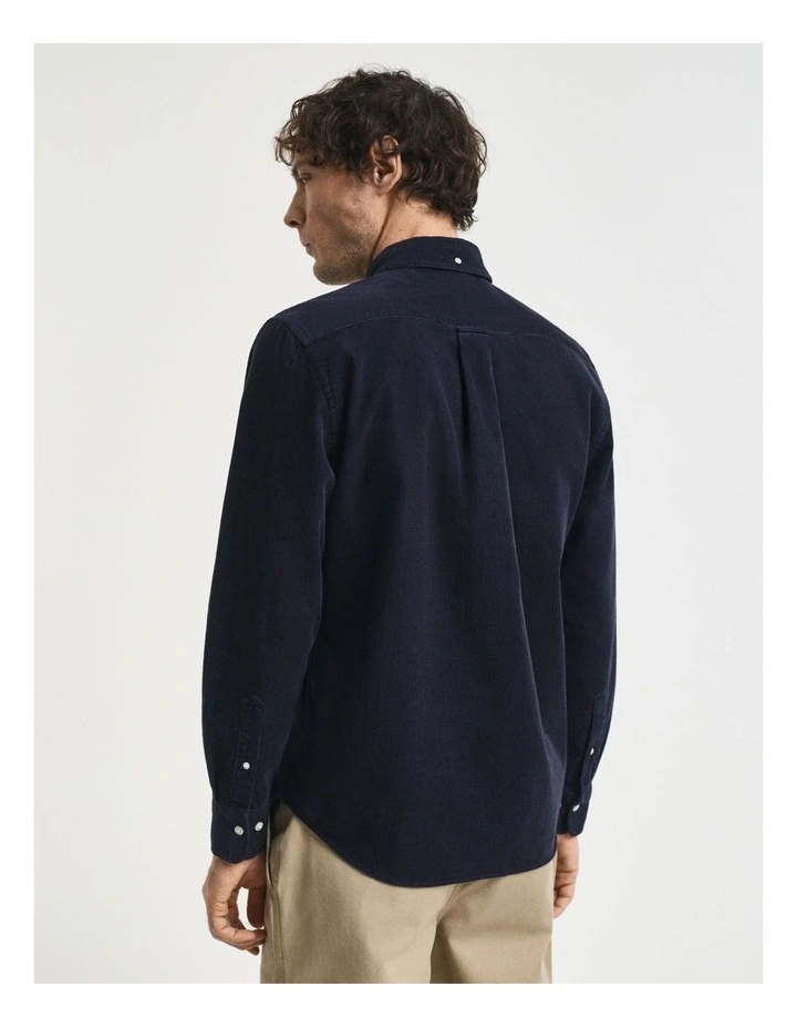 Regular Fit Corduroy Shirt in Evening Blue image 2