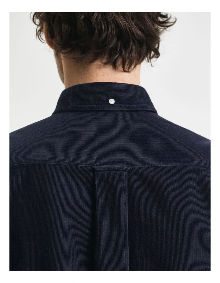 Regular Fit Corduroy Shirt in Evening Blue image 5
