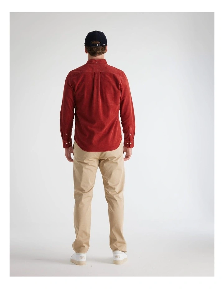 Regular Fit Corduroy Shirt in Modern Rust image 2