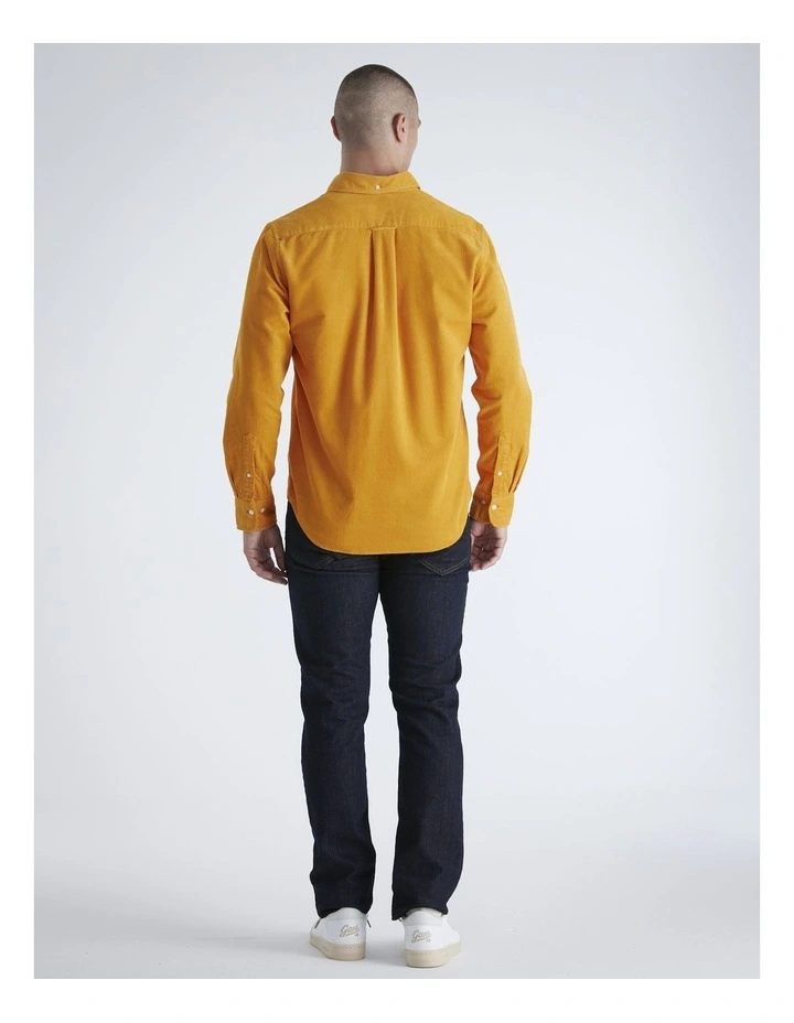 Regular Fit Corduroy Shirt in Yellow Lichen image 2