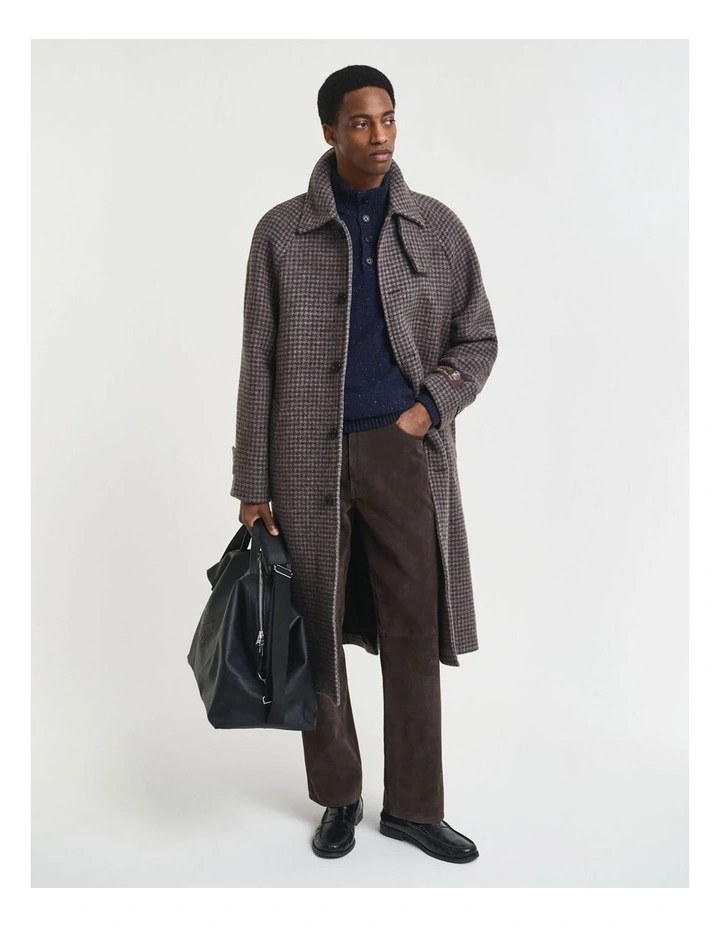 Wool Blend Nepps Half-Buttoned Sweater in Evening Blue image 4