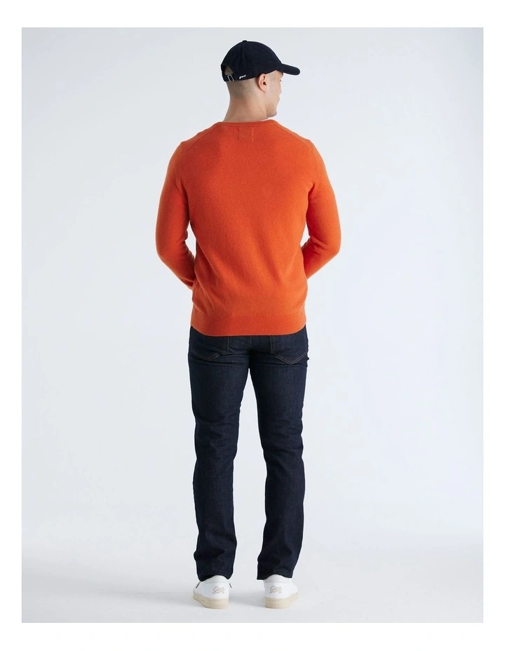 Extrafine Lambswool V-Neck in Deep Orange image 2