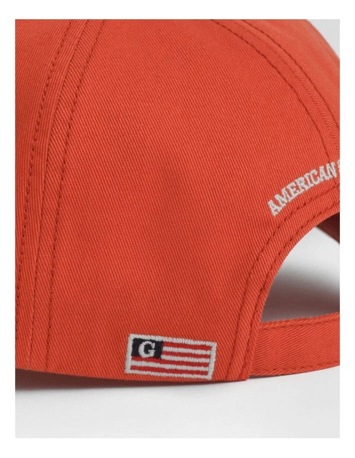 Graphic Cotton Twill Cap in Deep Orange image 3