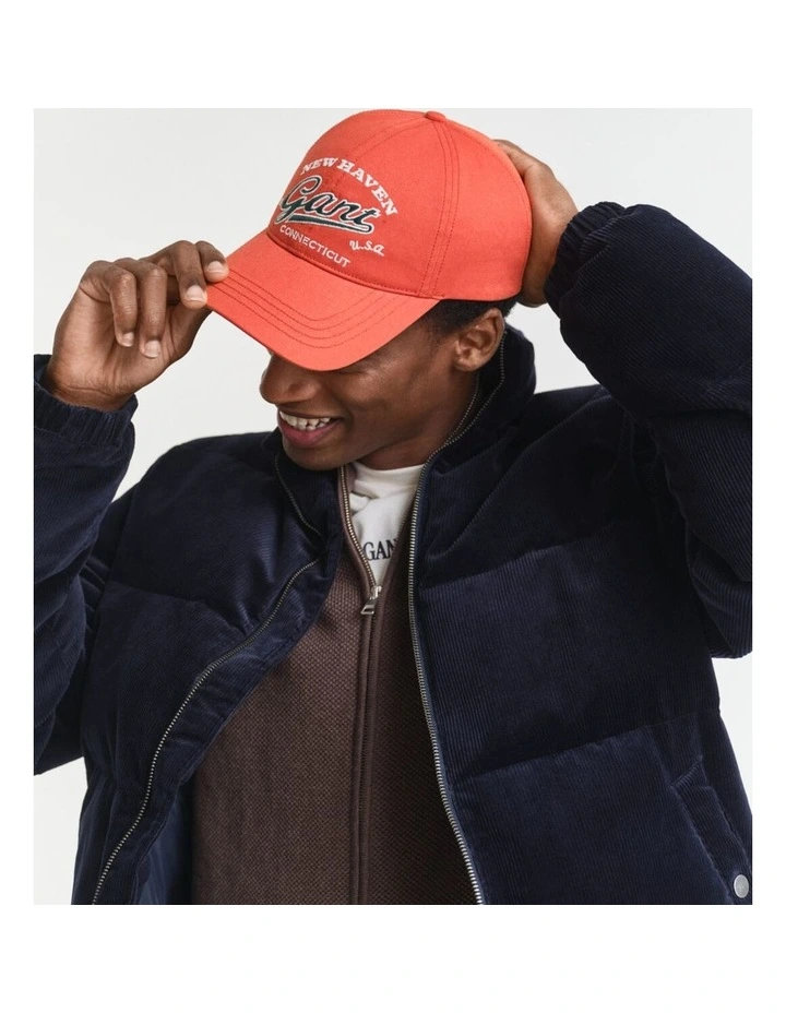 Graphic Cotton Twill Cap in Deep Orange image 4