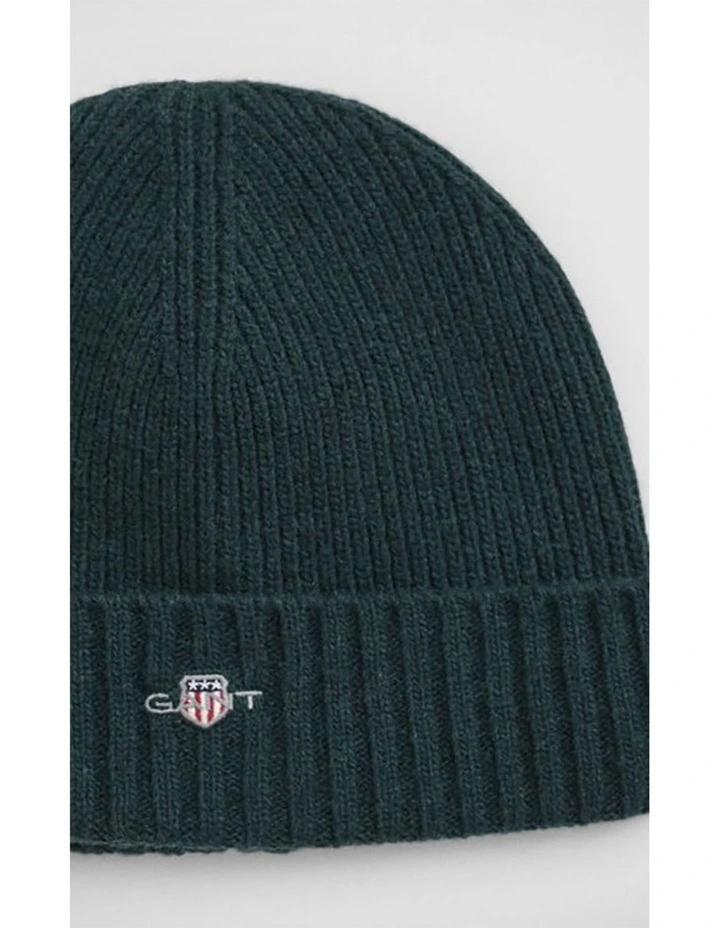 Shield Wool Beanie in Tartan Green image 3