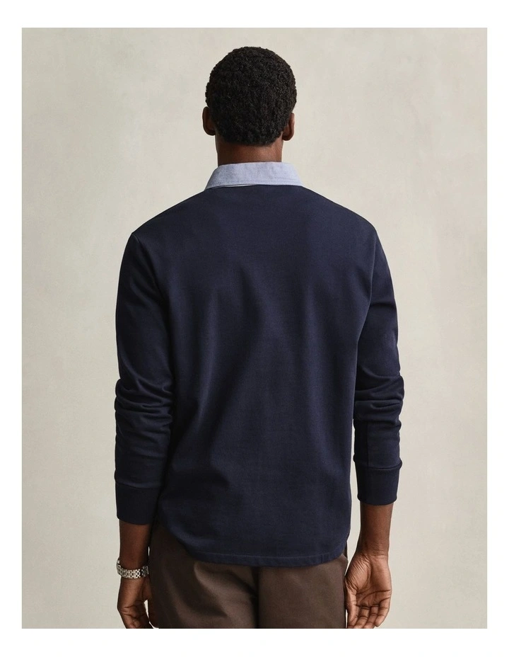Chambray Collar Heavy Rugger Shirt in Evening Blue image 2
