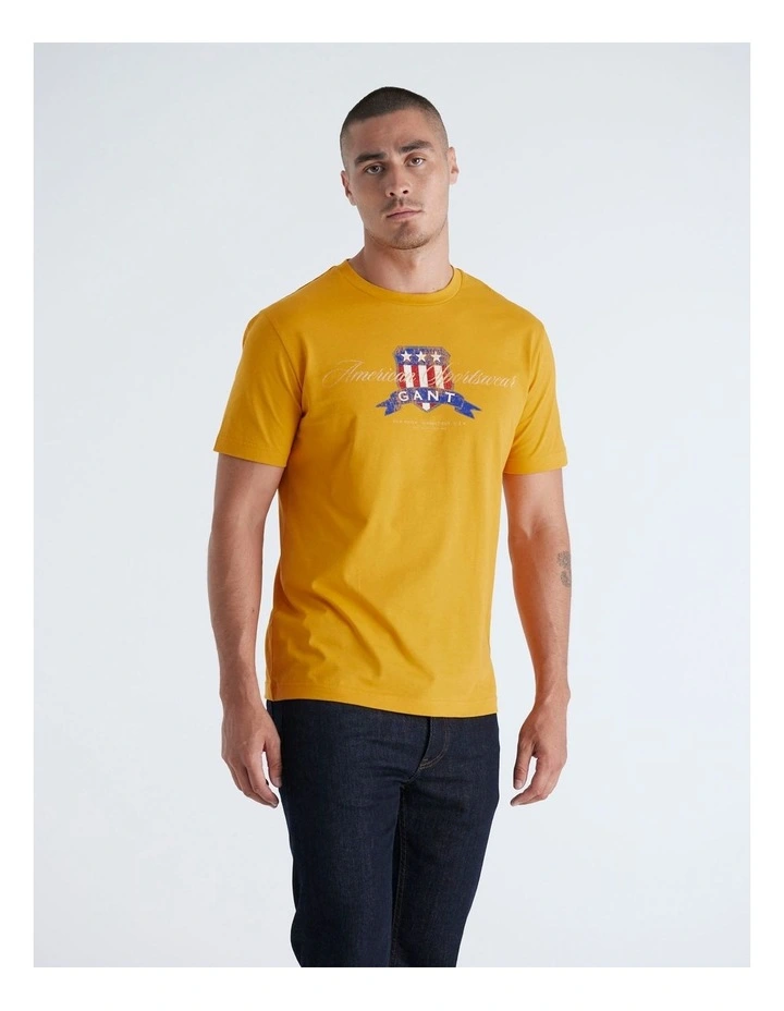 Graphic T-Shirt in Yellow Lichen image 3