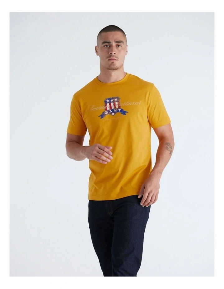 Graphic T-Shirt in Yellow Lichen image 4