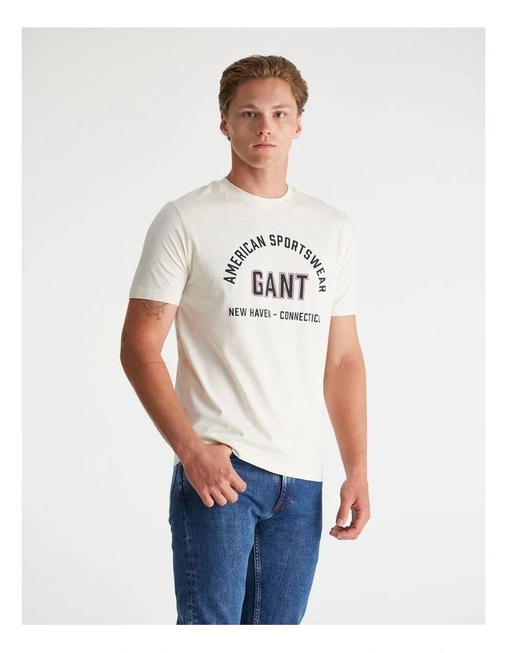 Printed Graphic T-shirt in Cream image 1