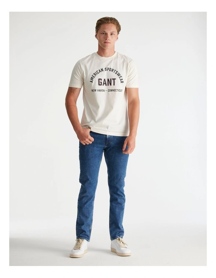 Printed Graphic T-shirt in Cream image 3