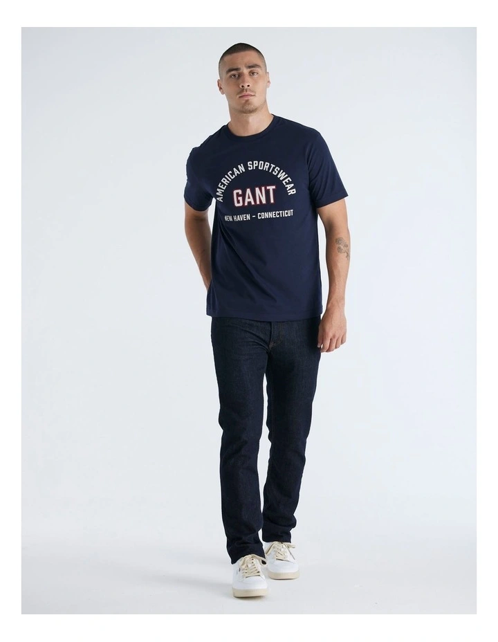 Printed Graphic T-Shirt in Evening Blue image 1